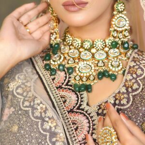 Green And Golden Necklace For Women
